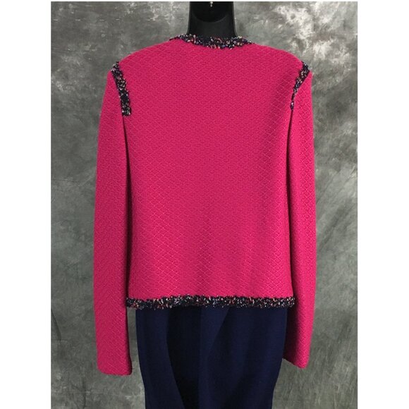 BEAUTIFUL st john knit pink blue multi jacket skirt suit size 8 - Picture 8 of 11